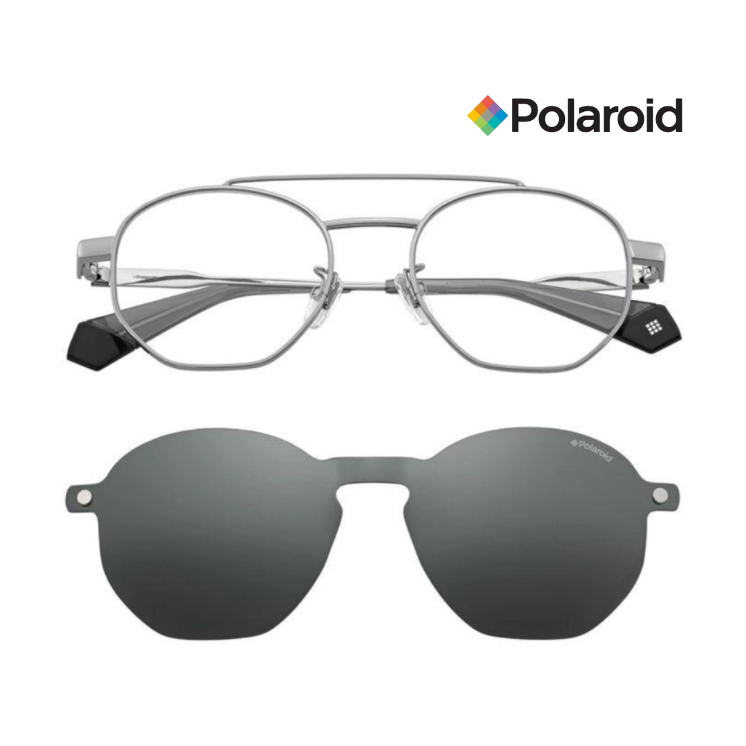 Korekciniai akiniai POLAROID su saulės akinių klipsu