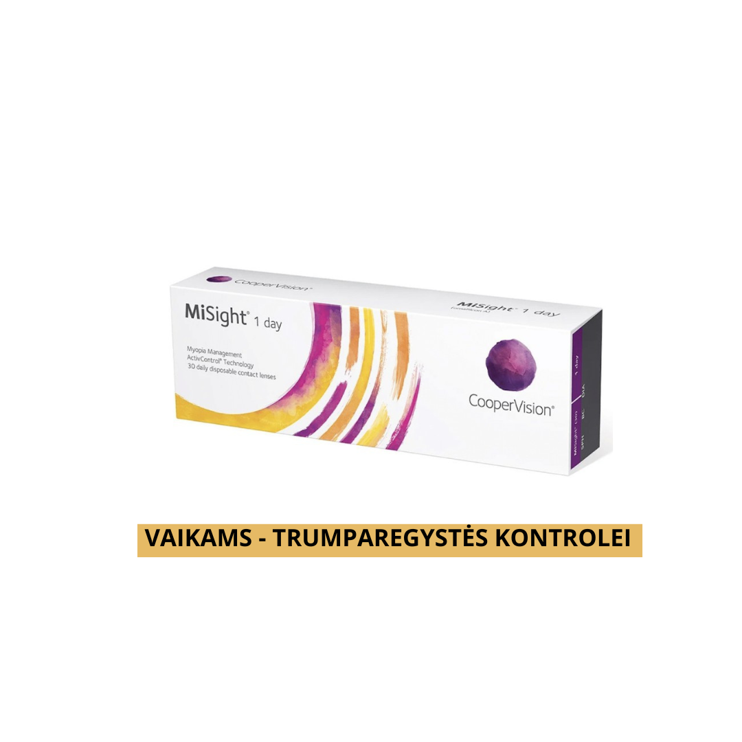 Vienadieniai kontaktiniai lęšiai TRUMPAREGYSTĖS valdymui (VAIKAMS) 1vnt. MiSight® 1 day