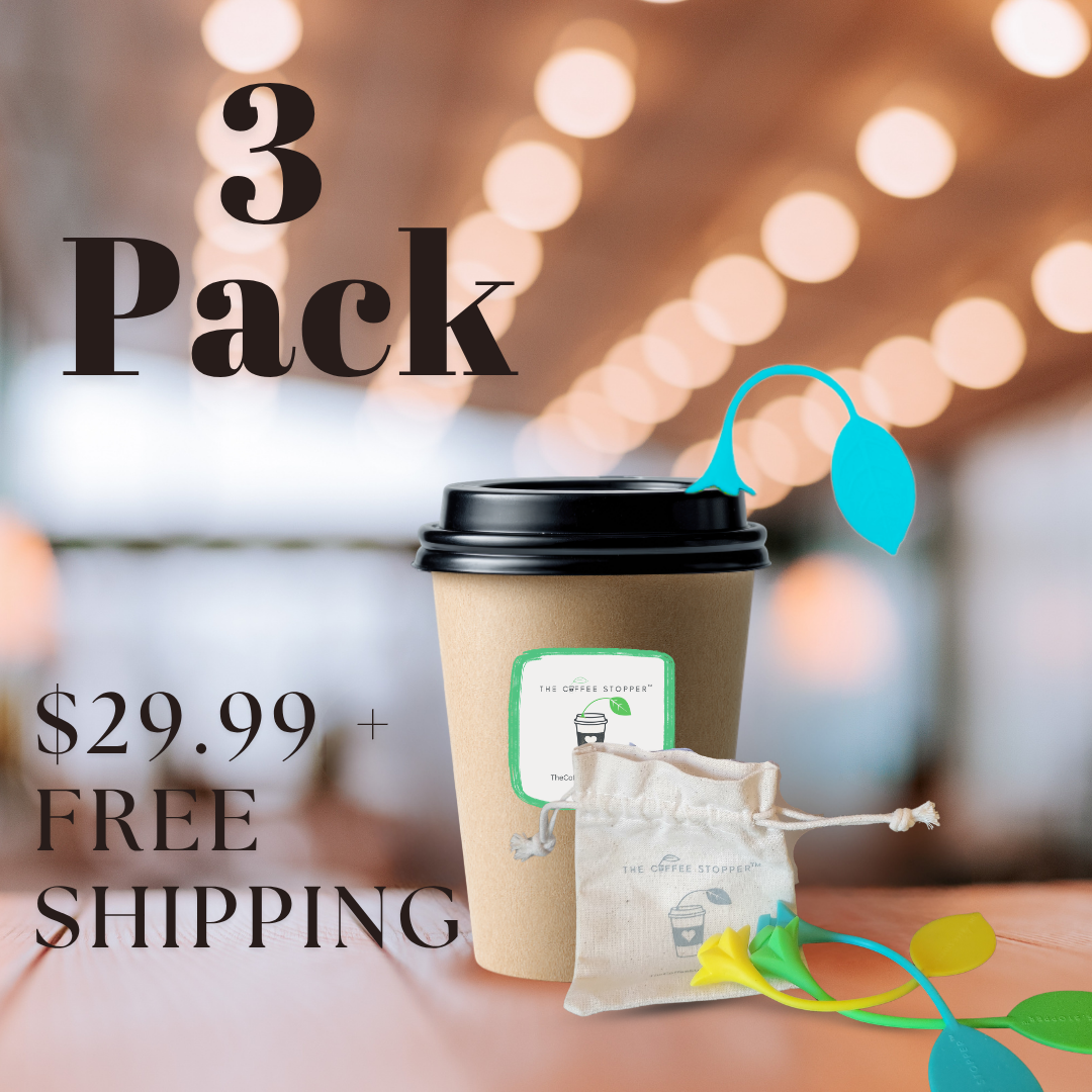 The Coffee Stopper™ 3-Pack 2 Sunflower Yellow and 1 Ocean Blue