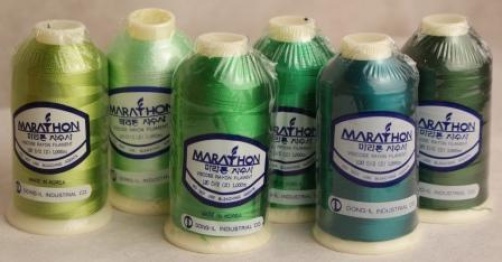 Marathon Embroidery Machine Thread 1000m Spool Rayon 6 Pack Greens