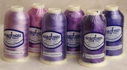 Marathon Embroidery Machine Thread 1000m Spool Rayon 6 Pack Purples