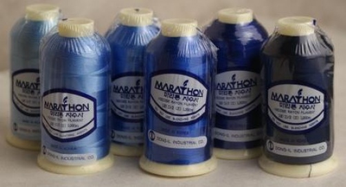 Marathon Embroidery Machine Thread 1000m Spool Rayon 6 Pack Blues