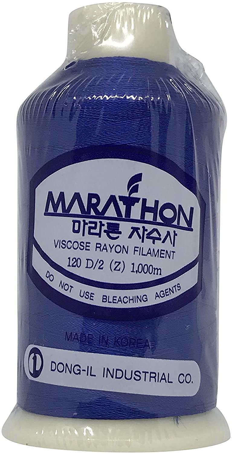 Marathon Embroidery Machine Thread 5000m Spool Rayon 1255 Royal Blue