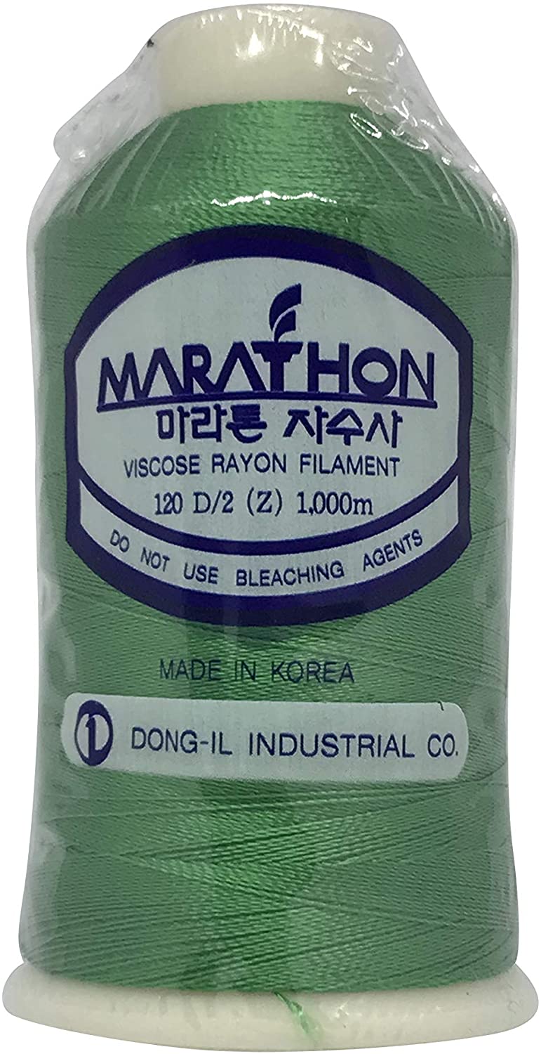 Marathon Embroidery Machine Thread 1000m Spool Rayon 1285 Bright Green