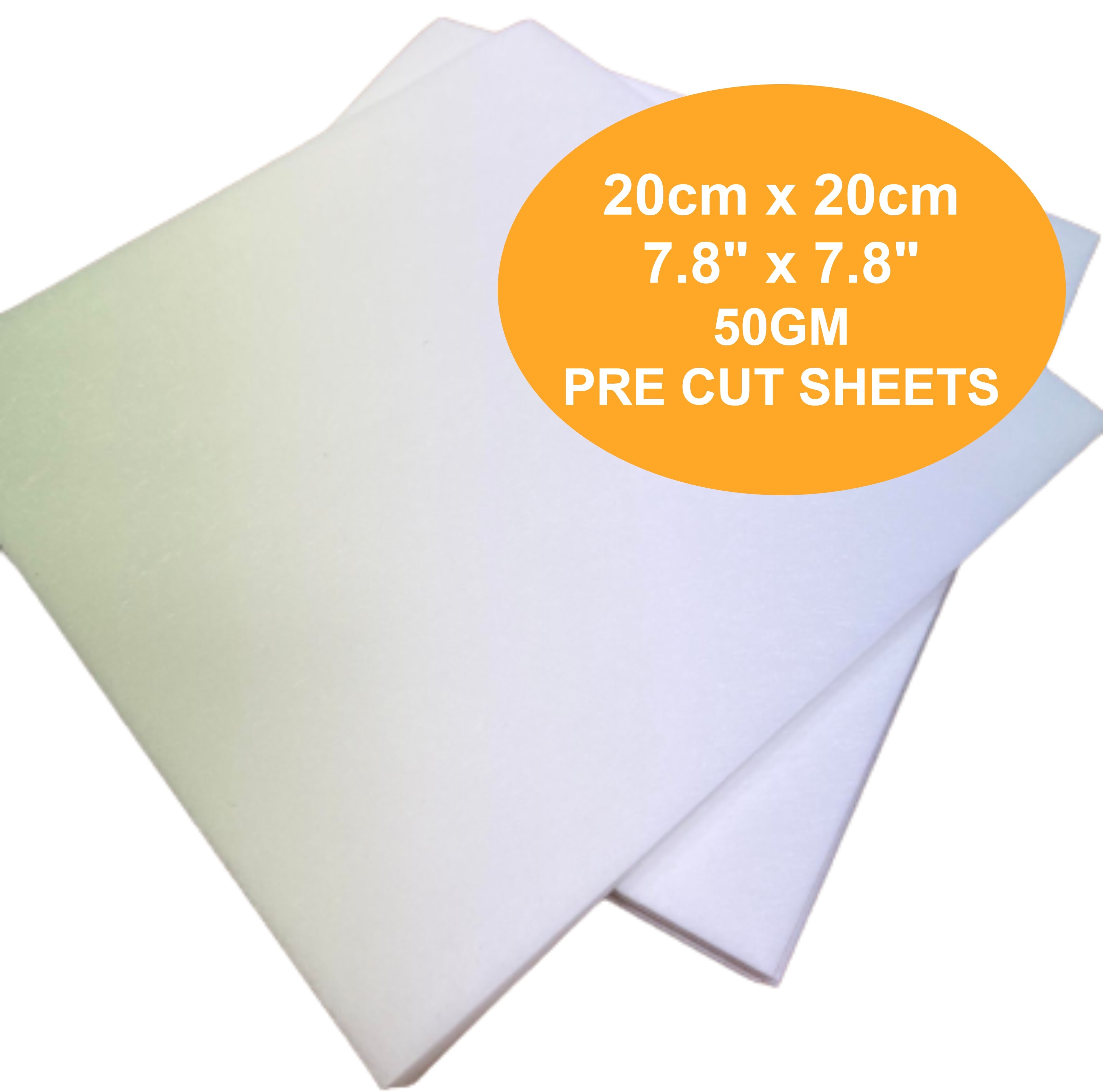 Tear A Way Backing for use on Embroidery Machine Pre-cut squares 20cm x 20cm - 100 Sheets