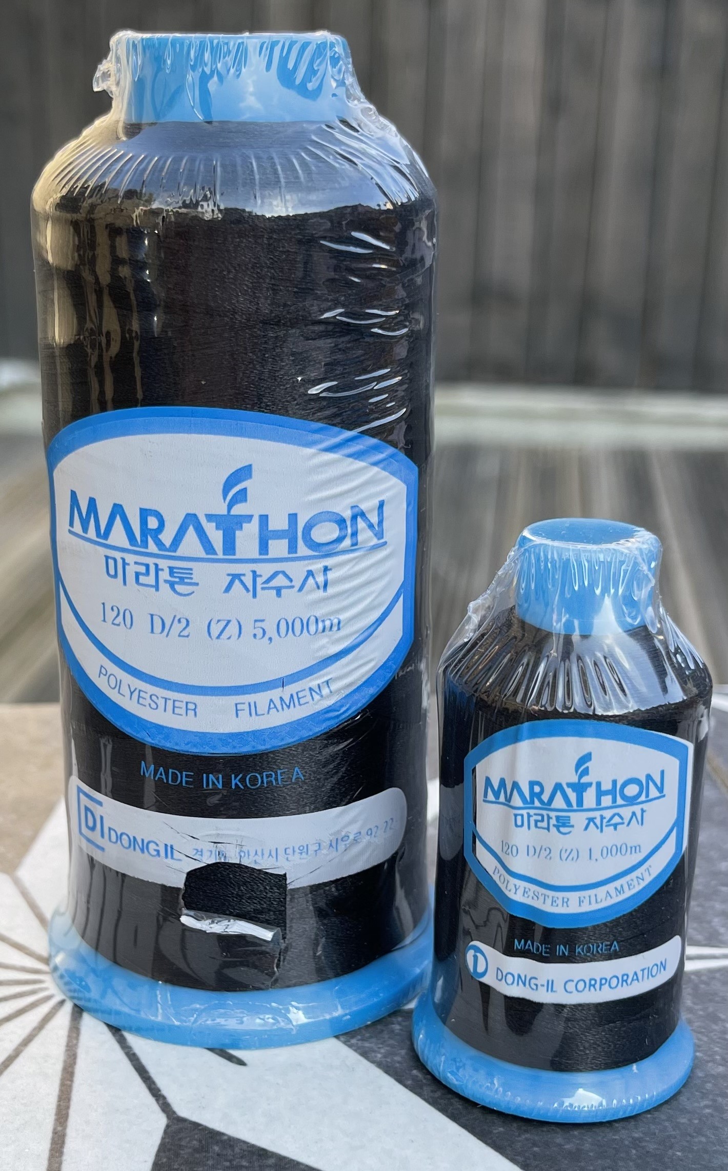 Polyester Embroidery Machine Thread Marathon BLACK 1000m or 5000m