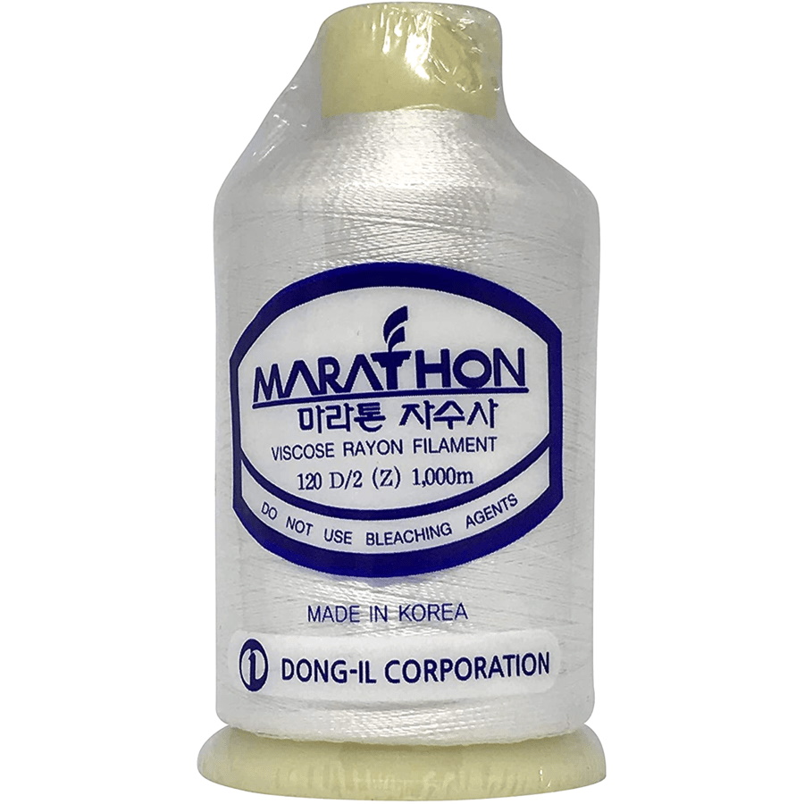 Marathon Embroidery Machine Thread 1000m Spool Rayon 1179 White
