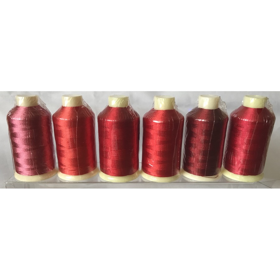 Marathon Embroidery Machine Thread 1000m Spool Rayon 6 Pack Reds