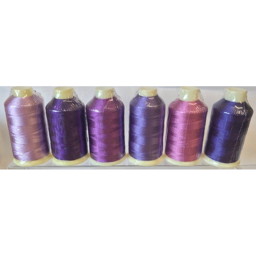 Marathon Embroidery Machine Thread 1000m Spool Rayon 6 Pack Purples