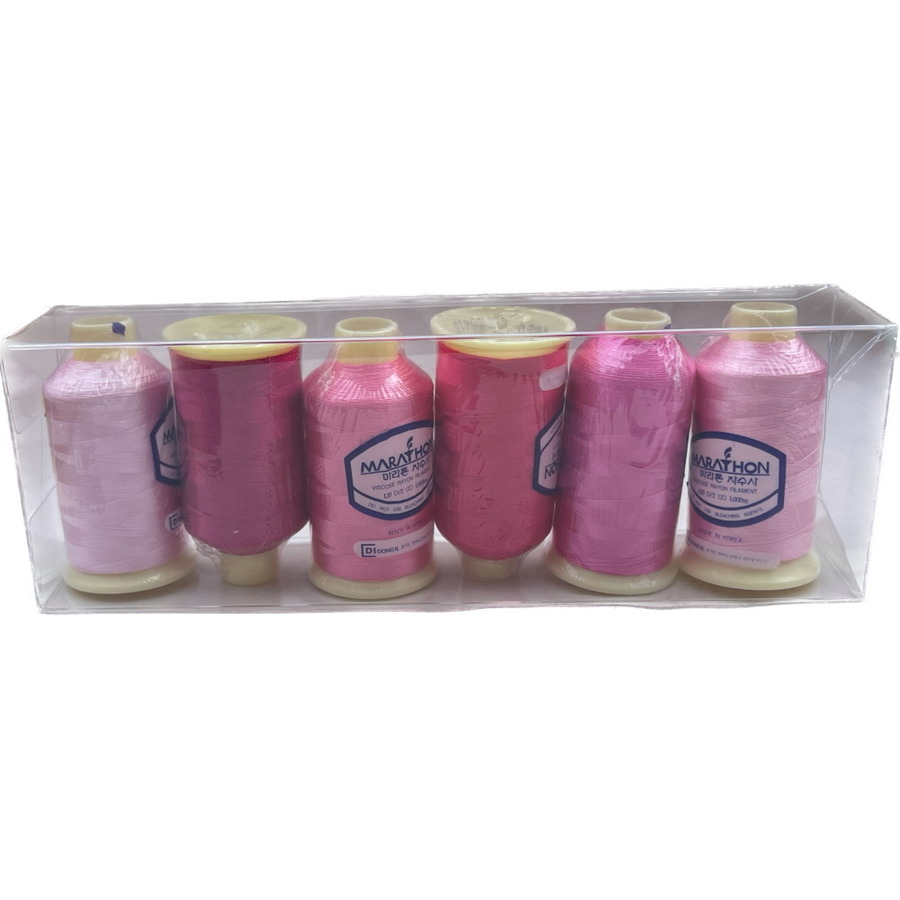 Marathon Embroidery Machine Thread 1000m Spool Rayon 6 Pack Pinks