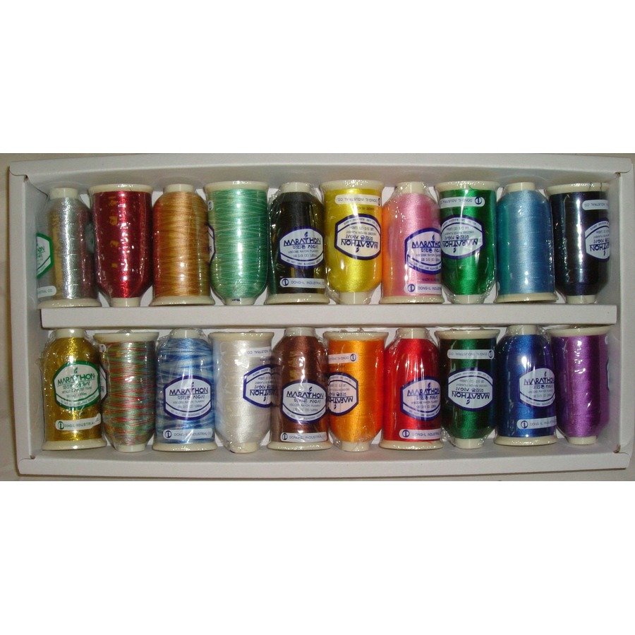 Marathon Embroidery Machine Thread Rayon Box of 20 Fusion