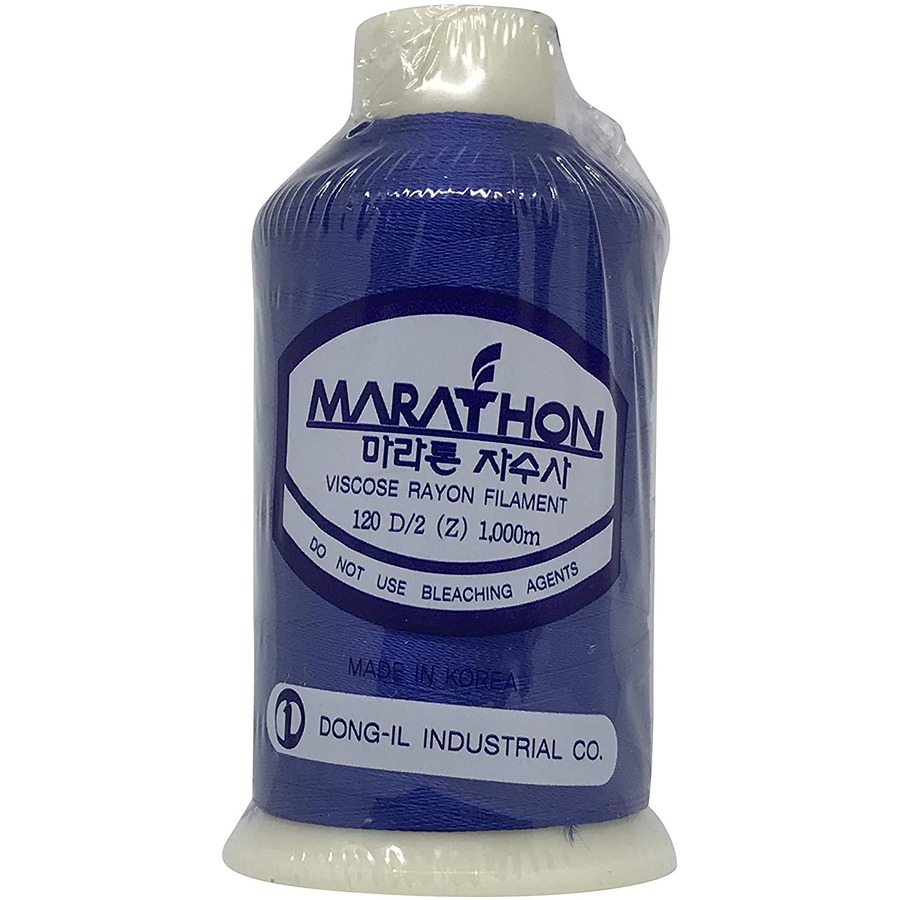 Marathon Embroidery Machine Thread 1000m Spool Rayon 1255 Royal Blue