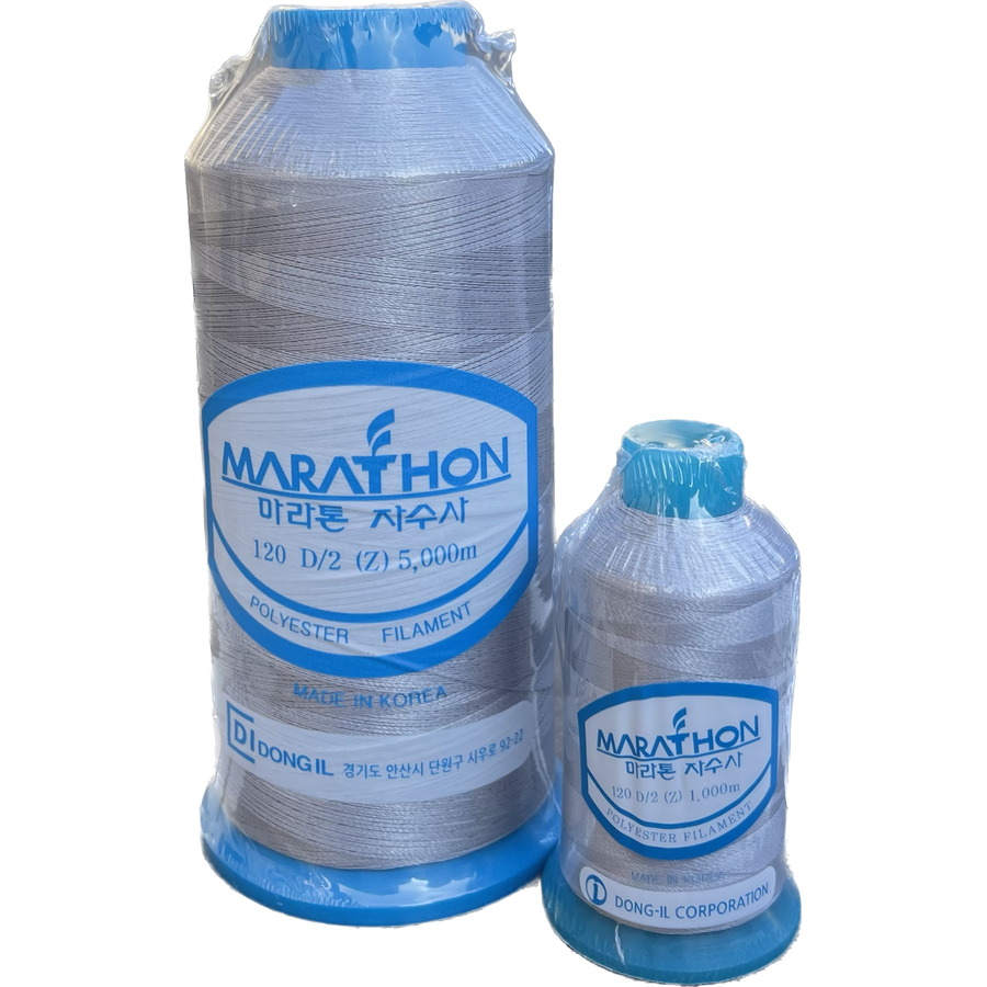 Polyester Embroidery Machine Thread Marathon SILVER 1000m or 5000m