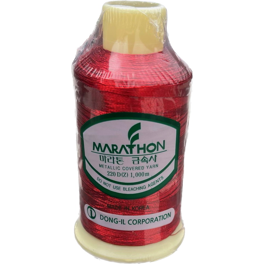 Marathon Metallic Embroidery Machine Thread 1000m Spool Rayon 3010 RED