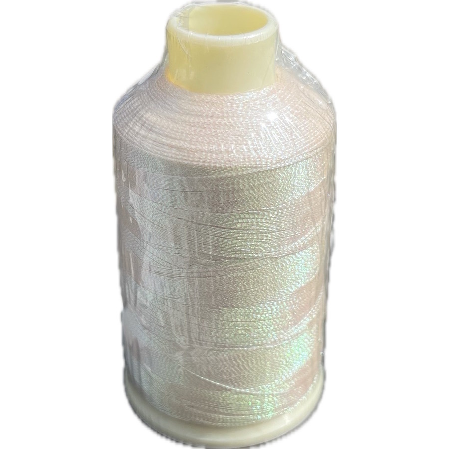 Marathon Metallic Embroidery Machine Thread 1000m Spool Rayon White Iridescent 3015