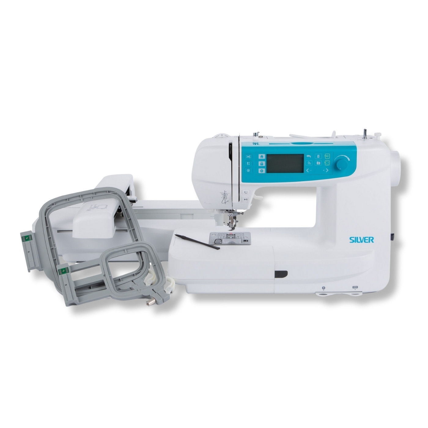 Silver Viscount CH01 Sewing & Embroidery Machine Touchscreen USB 100 Designs