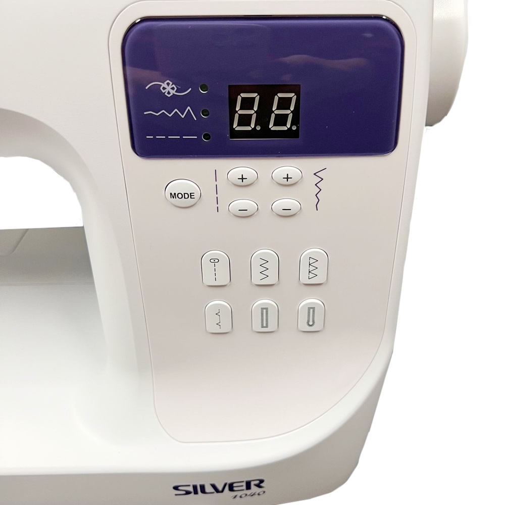 Silver 1040 Sewing Machine 40 Stitch Automatic Free Arm Domestic Model 2 Year Warranty