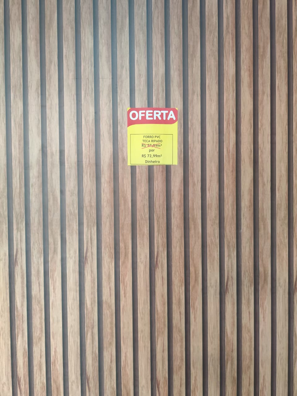 Forro PVC Premium Junta Seca Teca Ripado