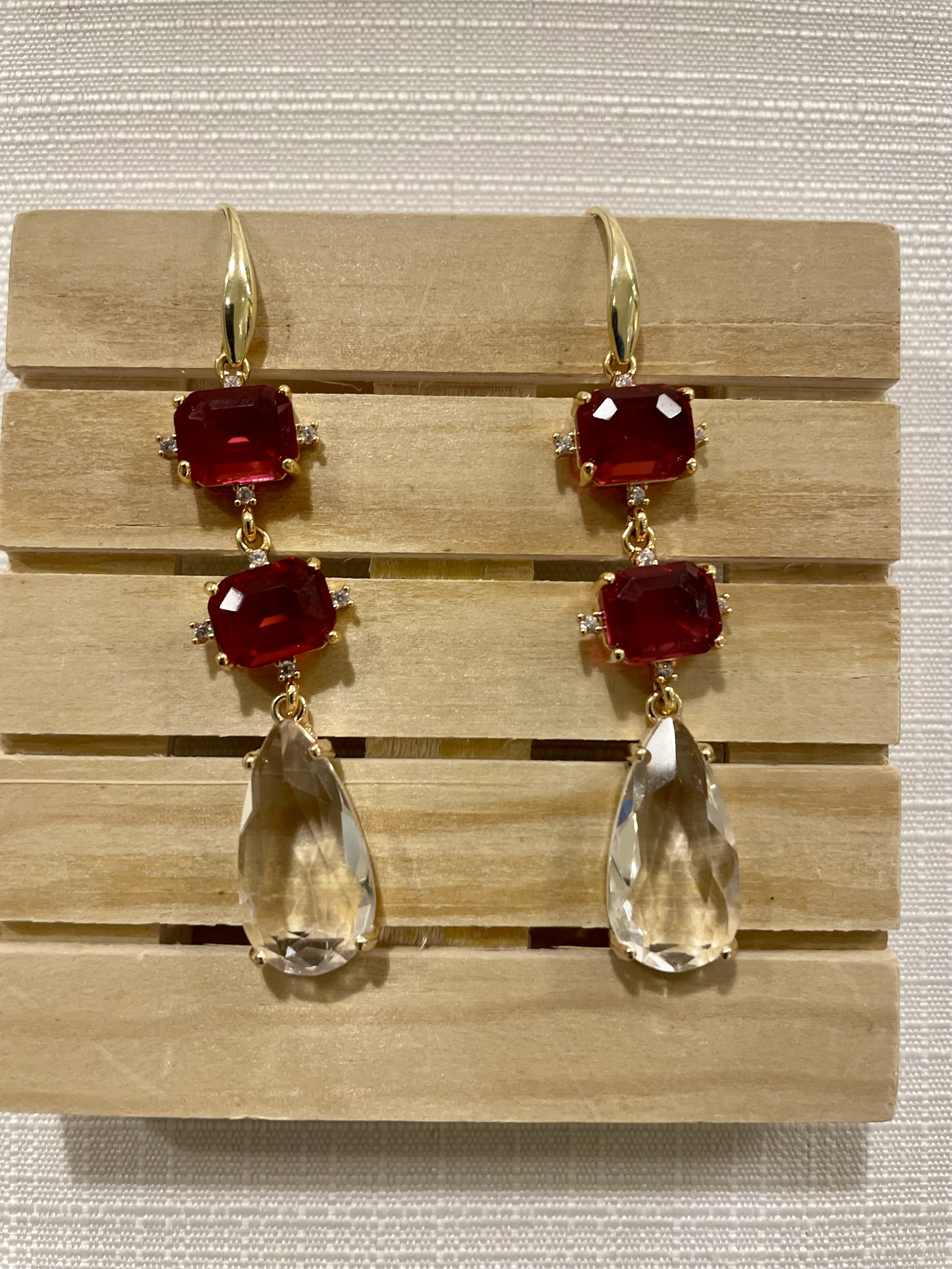 EMMA - Boucles d’oreilles pendantes pour Noel avec cristaux 