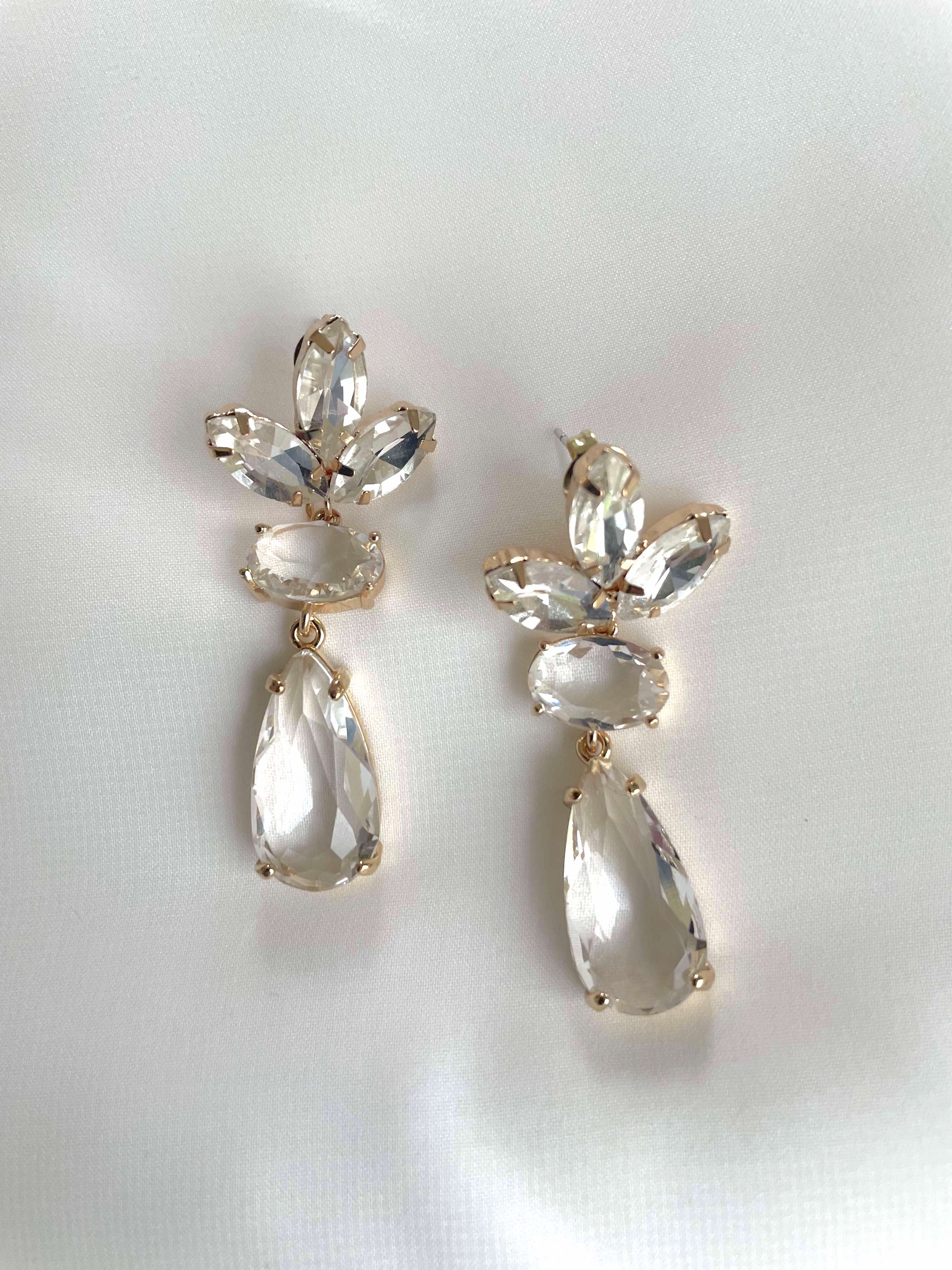ELENA - Boucles d’oreilles pendantes avec cristaux