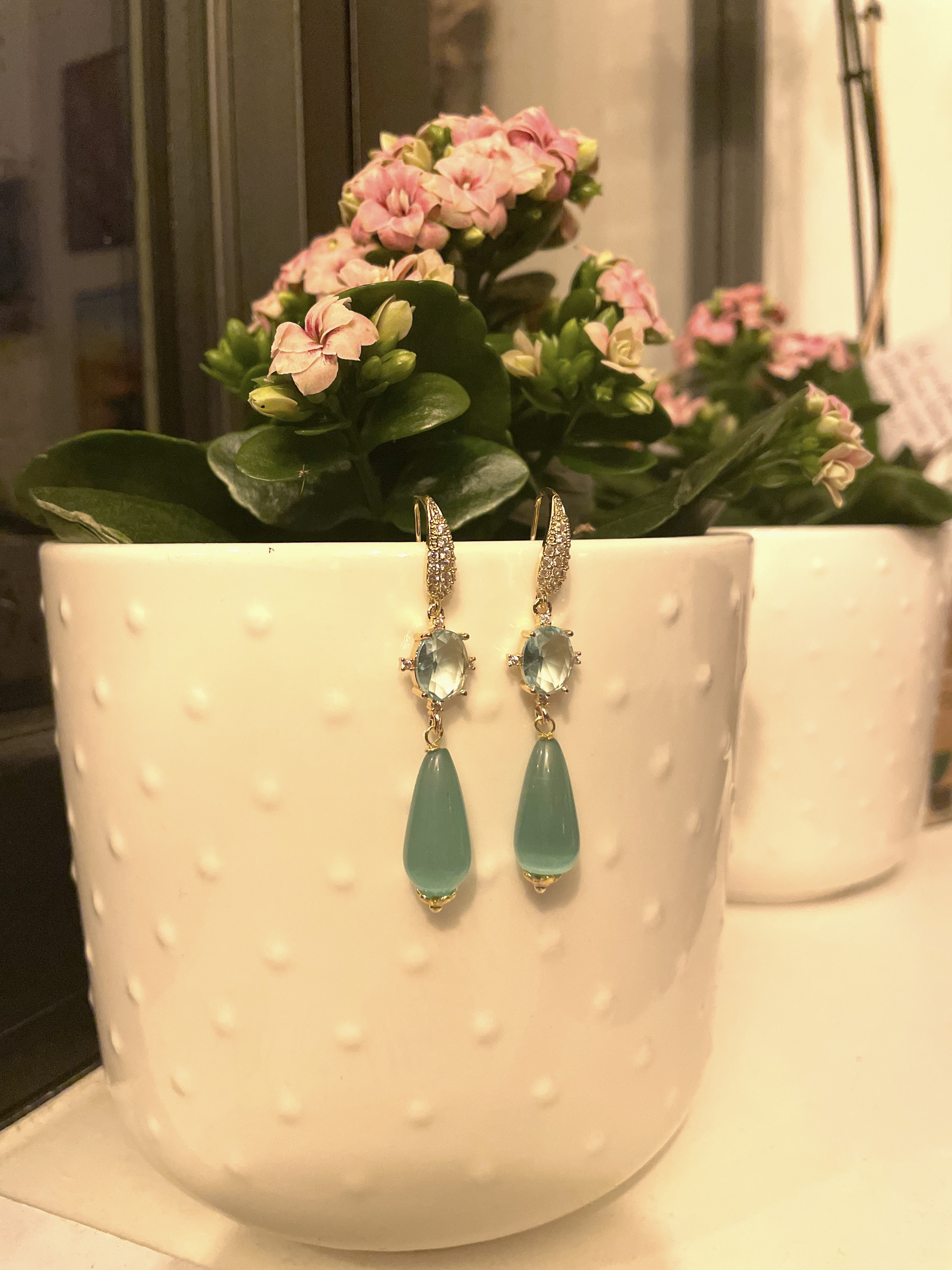 LUDO - Pendant earrings with cristals