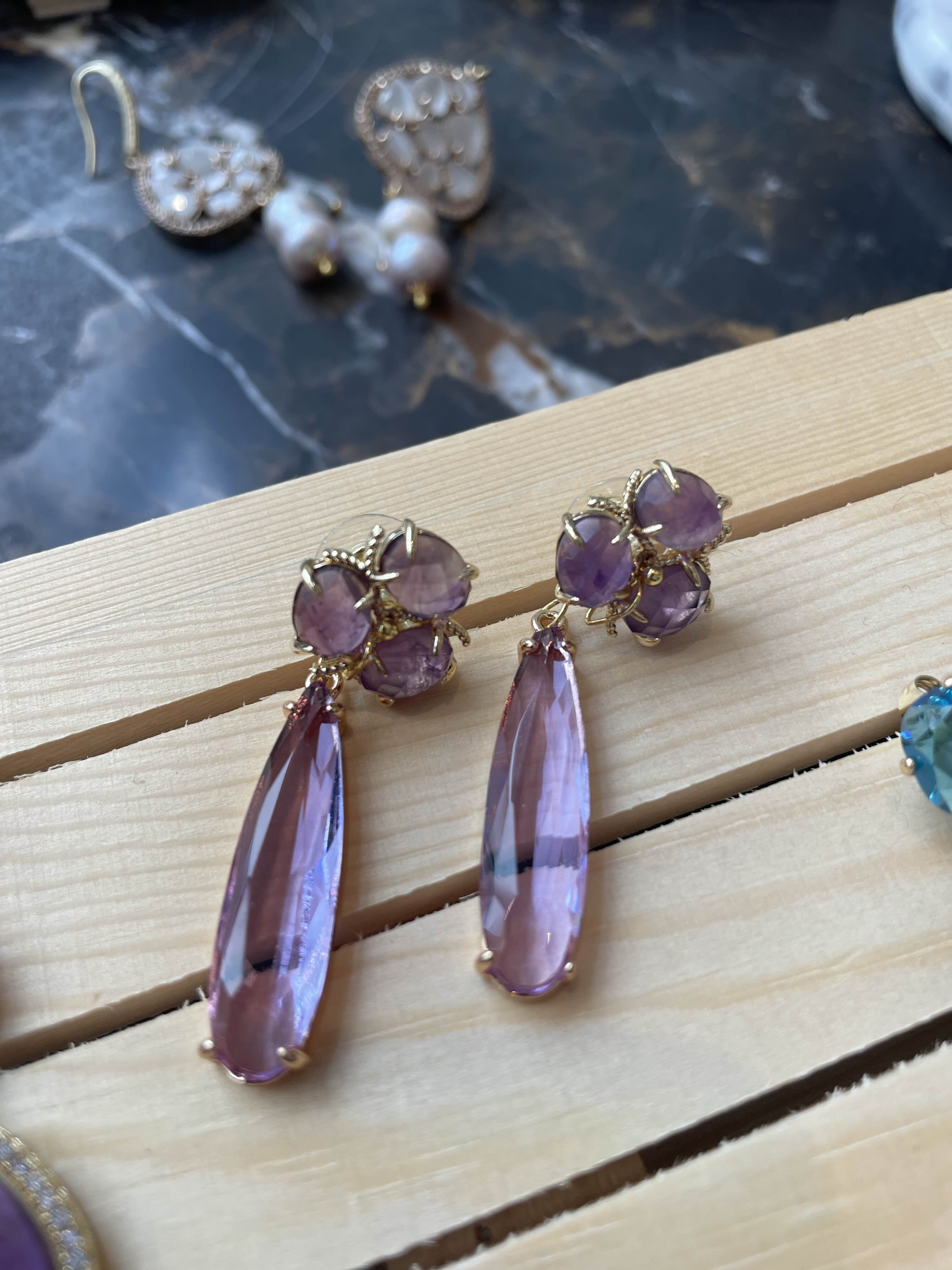 GIOVANNA - Pendant earrings with cristals 