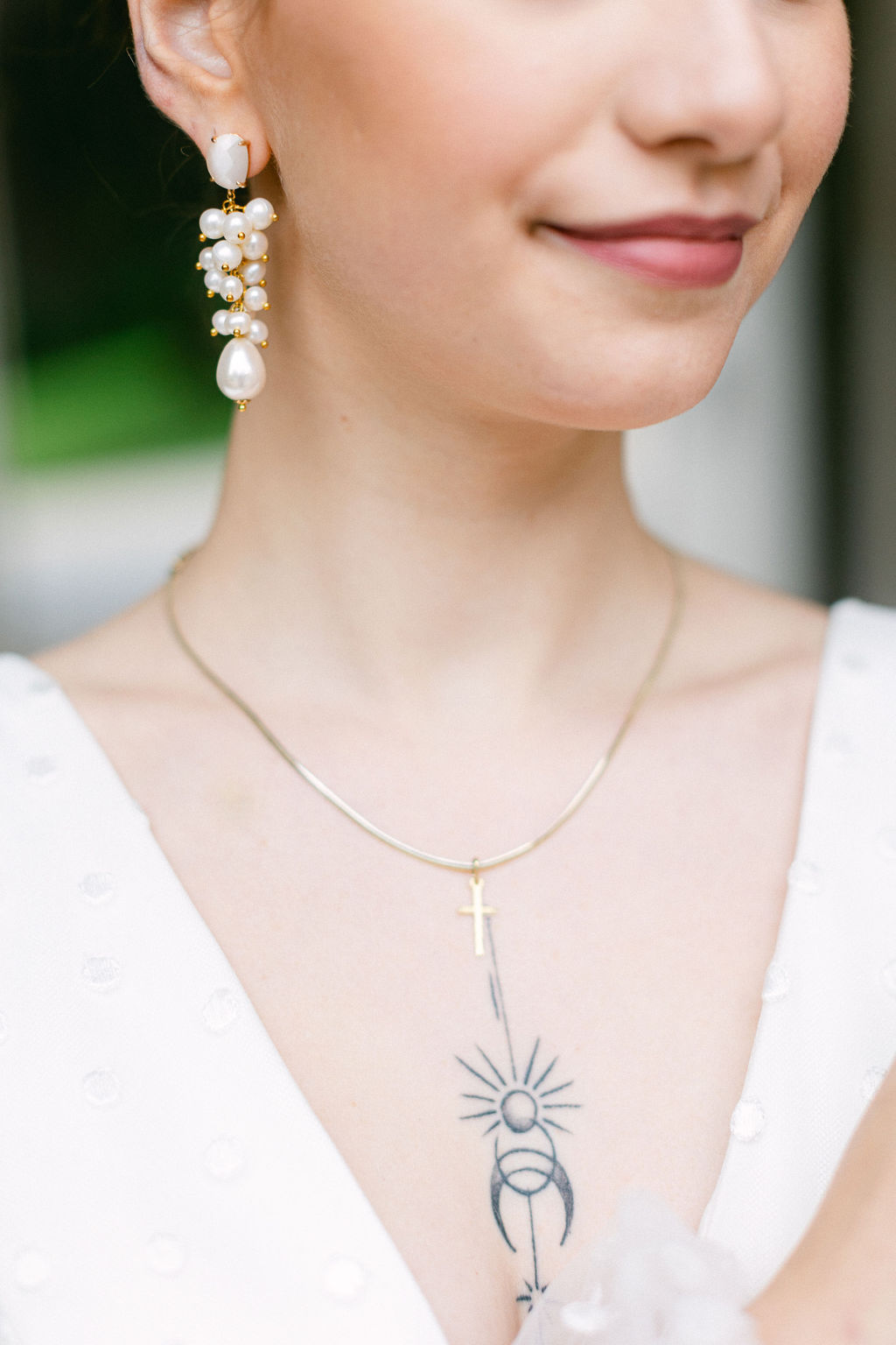 ALESSIA - Pendant earrings with agate and pearls