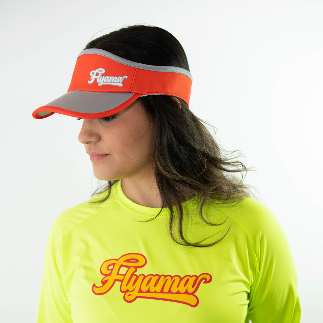 Viseira Flyama Esportiva - Vermelho e cinza
