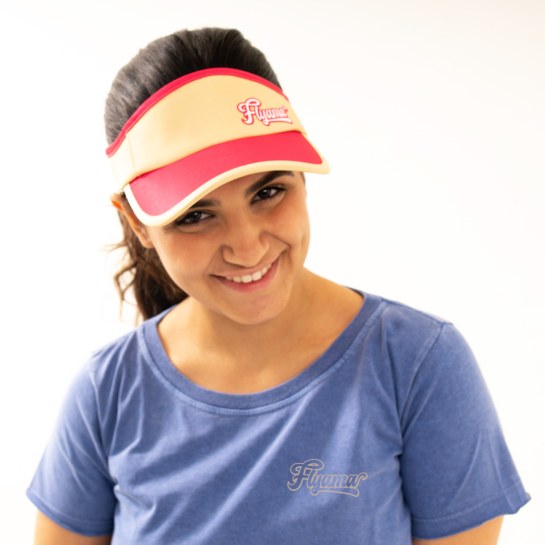 Viseira Flyama Esportiva - Pink e Bege