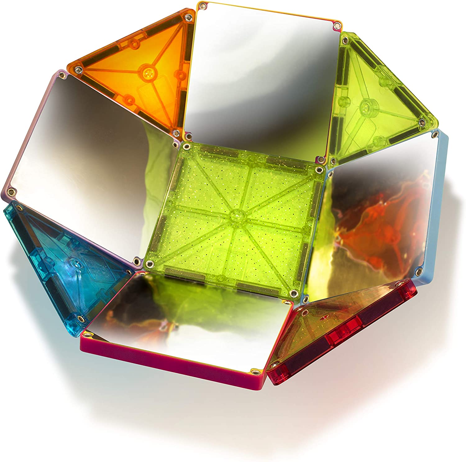 MAGNA - TILES Stardust Set, The Original Magnetic Building Tiles for Creative Open-Ended Play, Educational Toys for Children Ages 3 Years + (15 Pieces Including Glitter and Mirrors)