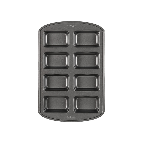 Wilton Perfect Results Non-Stick Mini Loaf Pan, 8-Cavity, 15.2 IN x 9.5 IN x 1.6, Gray