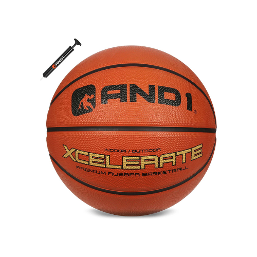 Xcelerate Rubber Basketball: Official Regulation Size 7 (29.5") - Deep Channel Construction Streetball
