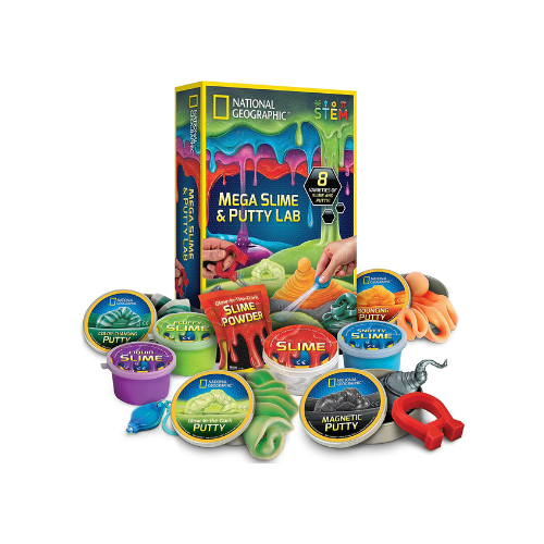 NATIONAL GEOGRAPHIC Mega Slime Kit & Putty Lab - 4 Types of Amazing Slime for Girls & Boys Plus 4 Types of Putty Including Magnetic Putty, Educational STEM Toy & Science Kit (AMAZON EXCLUSIVE)