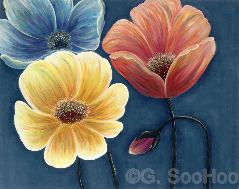 Three Flowers - Giclee Prints