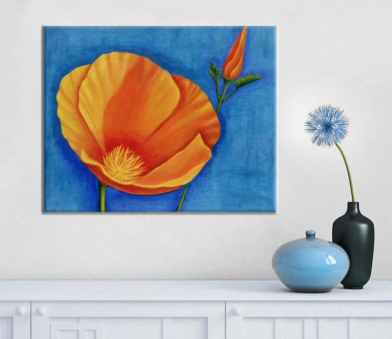 Large Poppy - Original Acrylic Painting