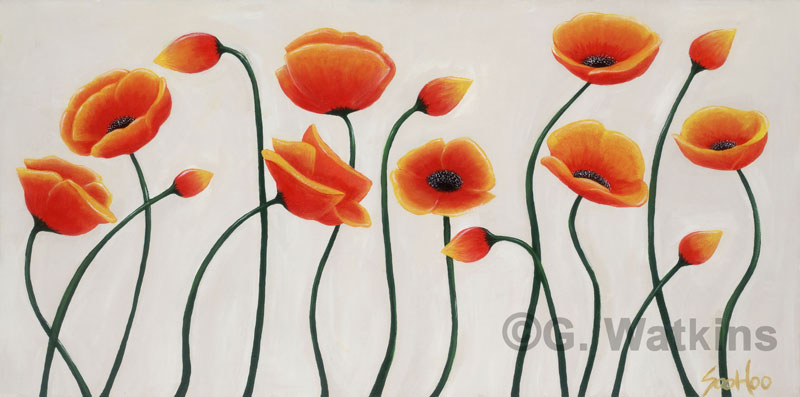 Multiple Poppies - Original Acrylic Painting