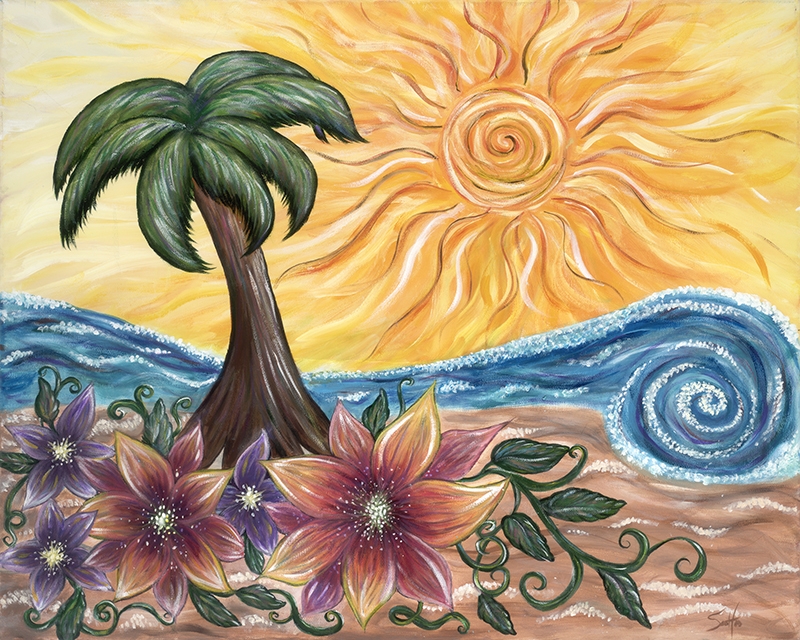 Sunny Beach Scene - Giclee Prints