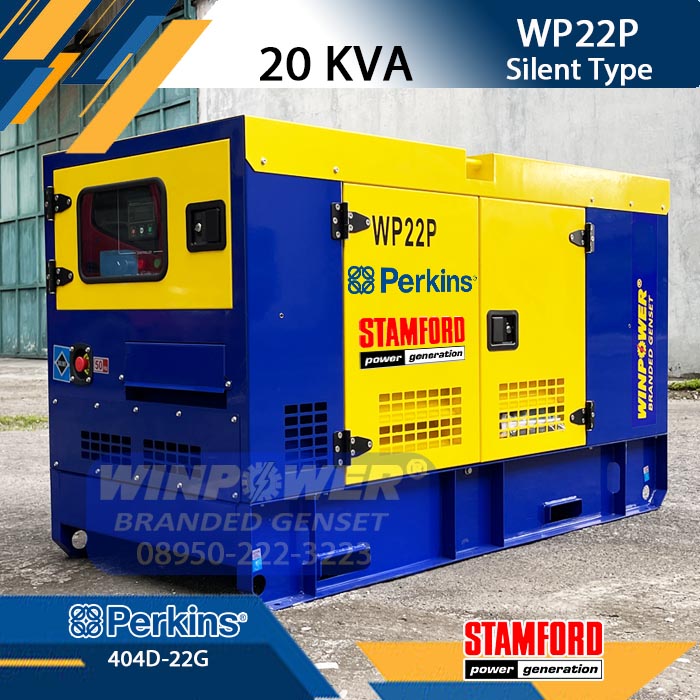 Genset 20 KVA Silent PERKINS 404D-22G Alternator STAMFORD S0L2-G1 / PI144D