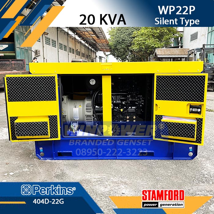 Genset 20 KVA Silent PERKINS 404D-22G Alternator STAMFORD S0L2-G1 / PI144D