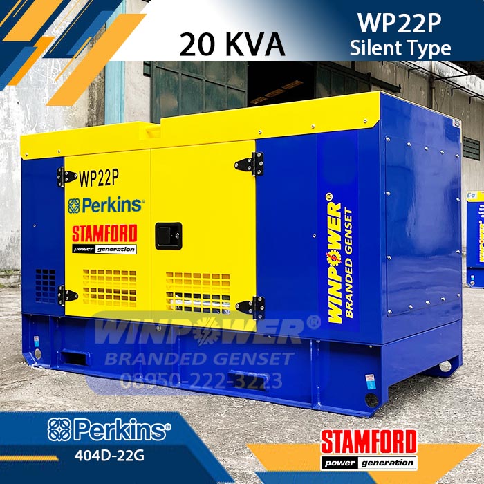 Genset 20 KVA Silent PERKINS 404D-22G Alternator STAMFORD S0L2-G1 / PI144D