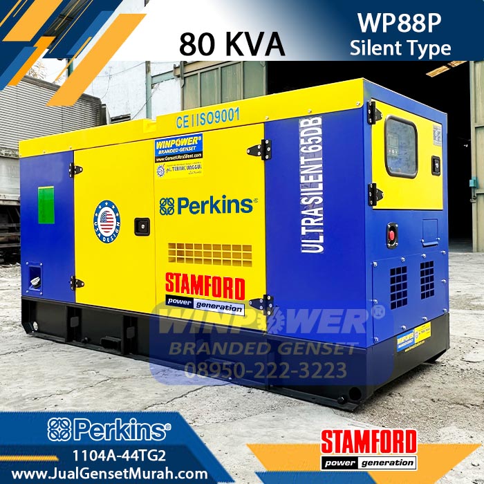Genset 80 KVA Silent PERKINS 1104A-44TG2 Alternator STAMFORD UCI224G