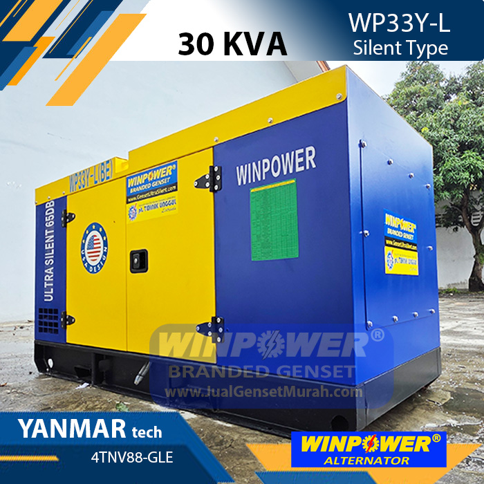 Genset 30 KVA Silent YANMAR tech 4TNV88-GLE Alternator WINPOWER WPA144G