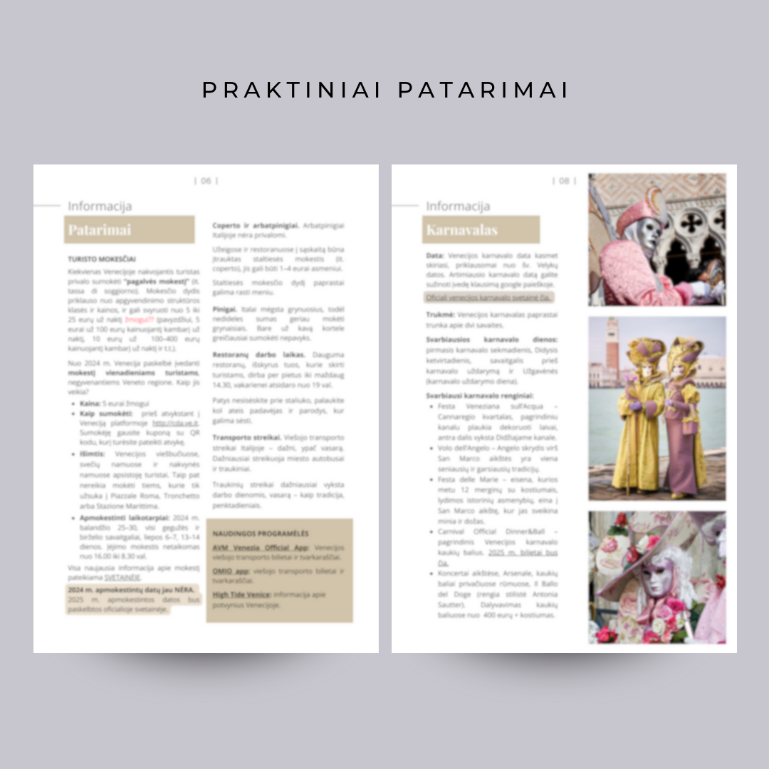 Venecija, Muranas ir Buranas. PDF gidas