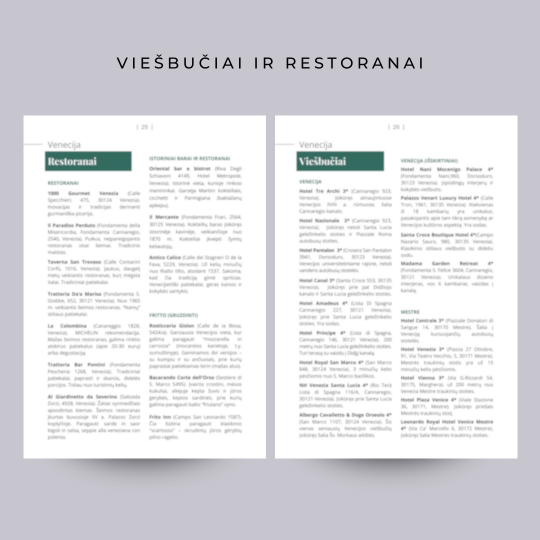 Venecija, Muranas ir Buranas. PDF gidas