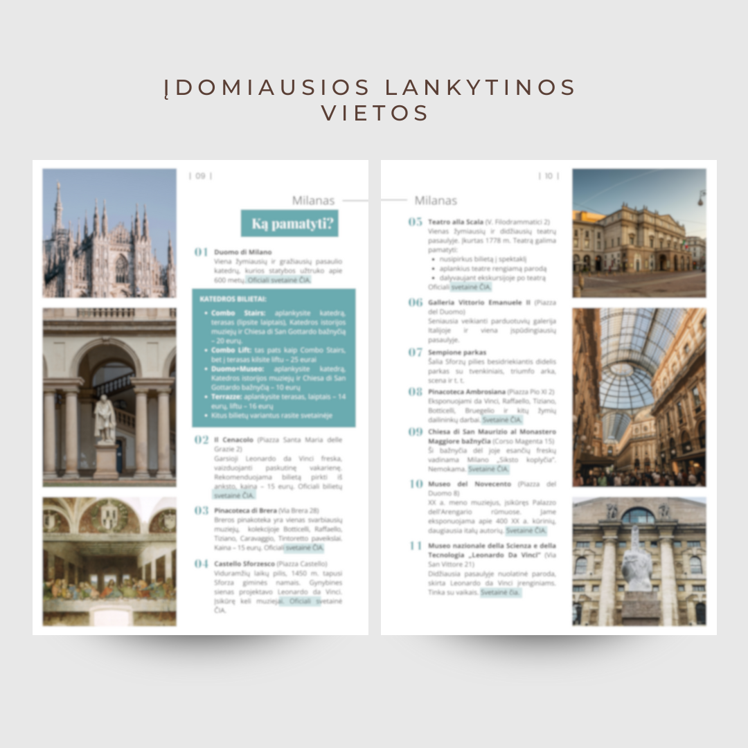 Milanas ir Bergamas. PDF gidas