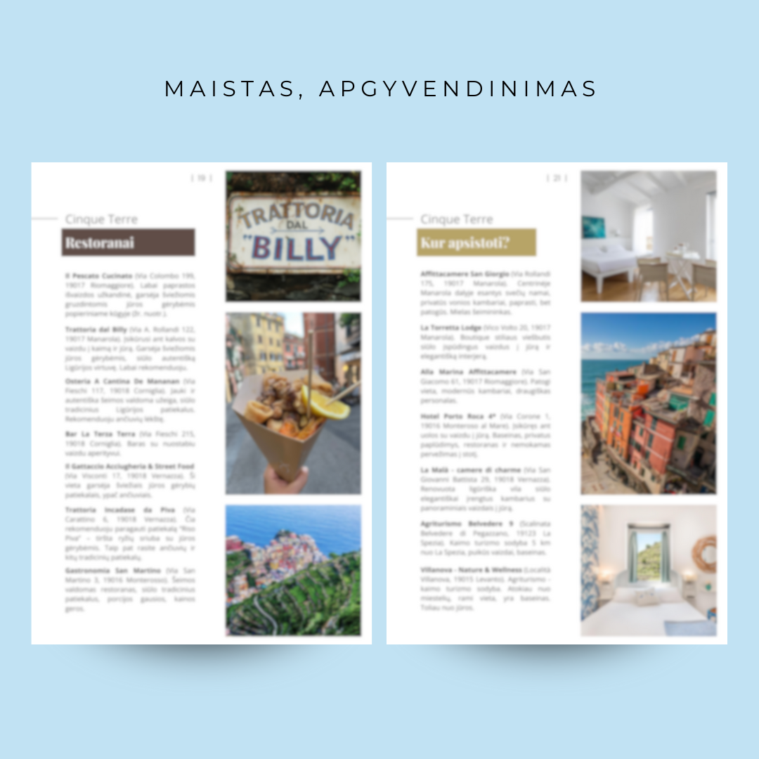 Cinque Terre nacionalinis parkas. PDF gidas