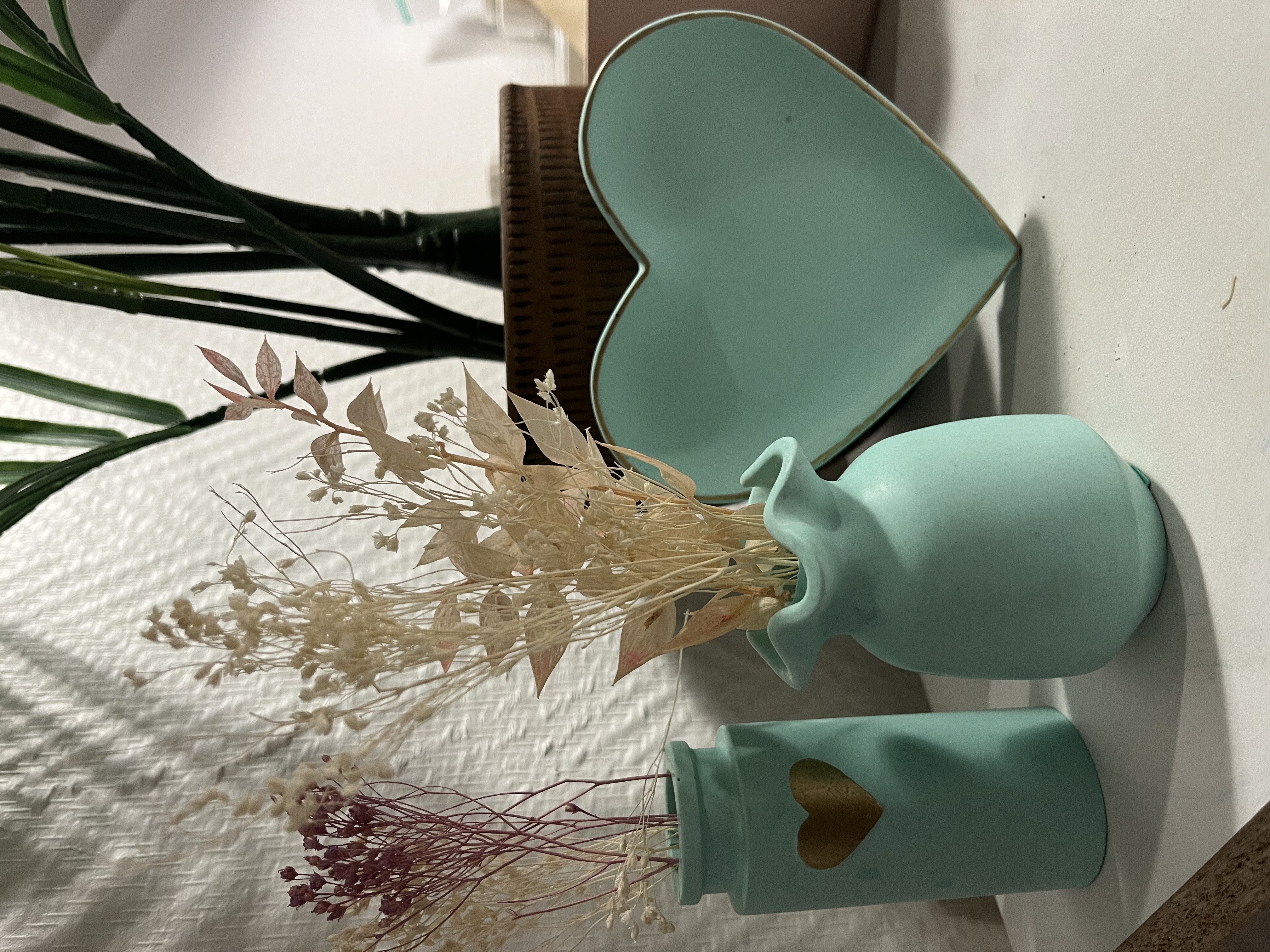 Vases décoratifs et plateau en forme de cœur vases fleur