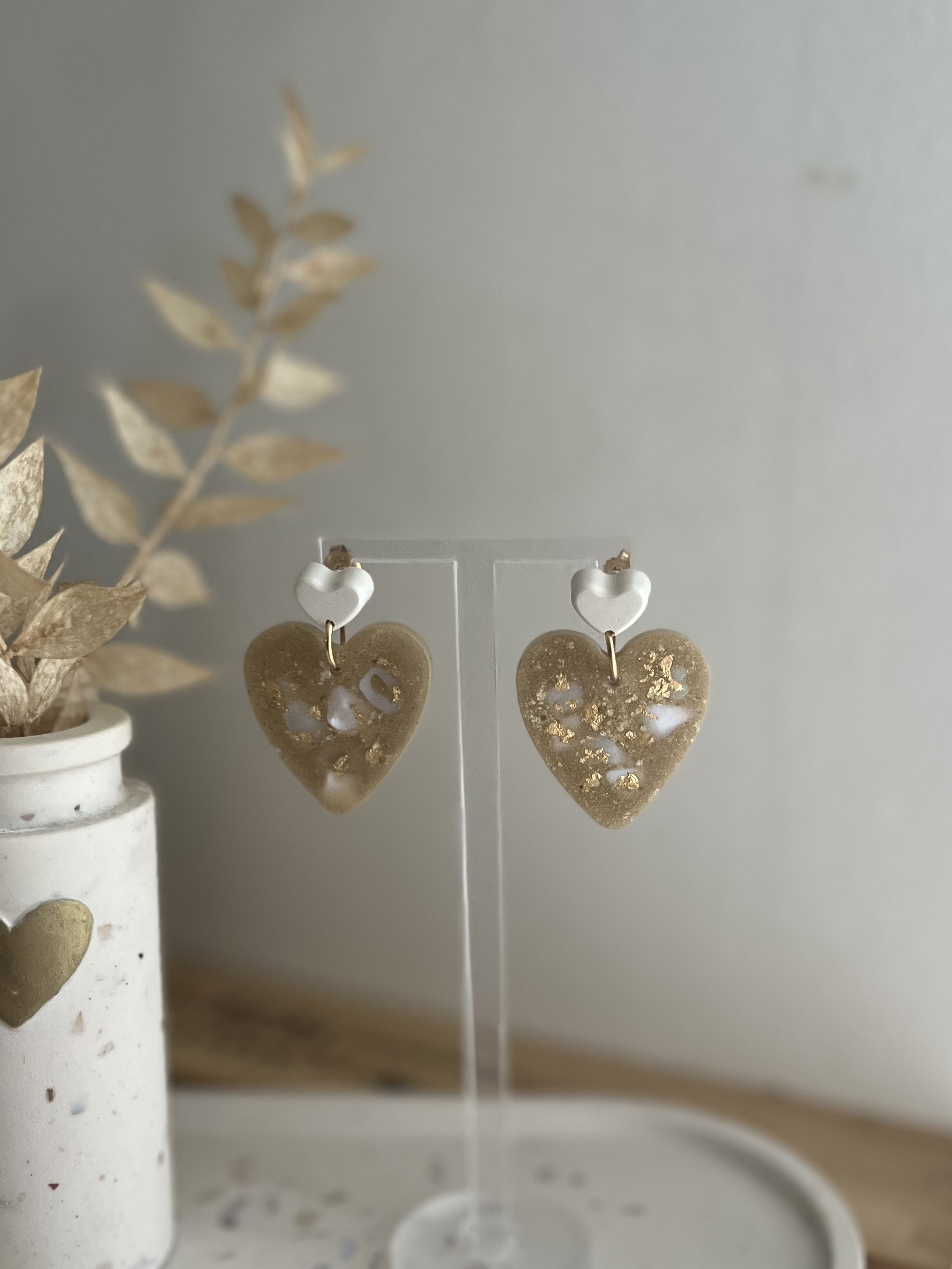 Boucles d'oreilles cœur doré