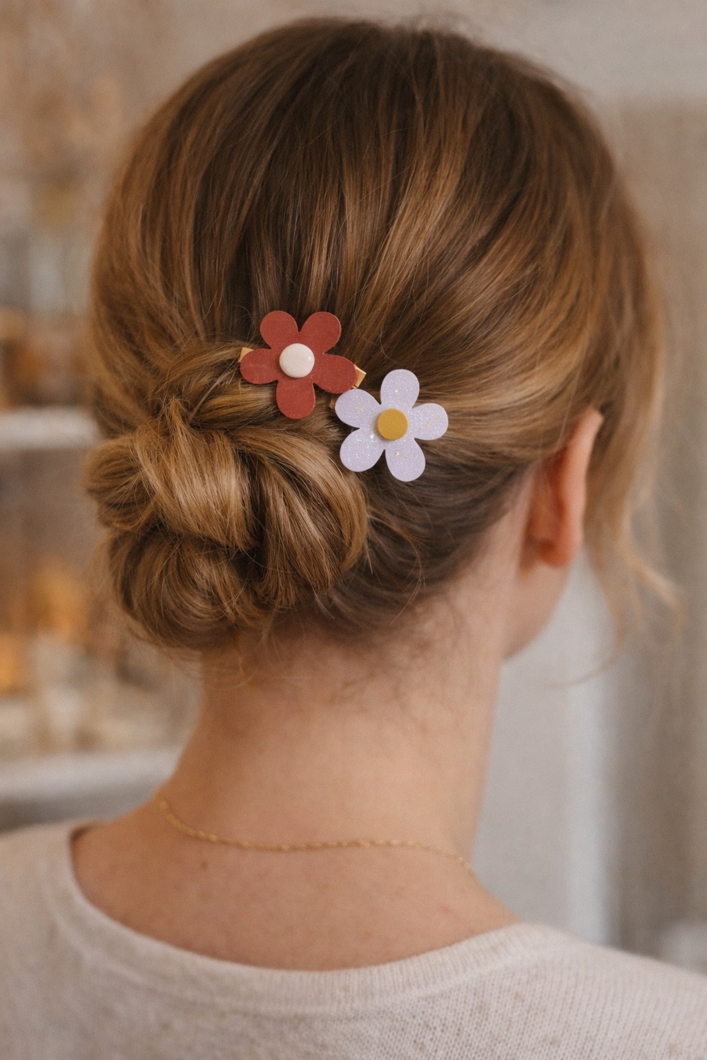 Barrettes fleurs colorées