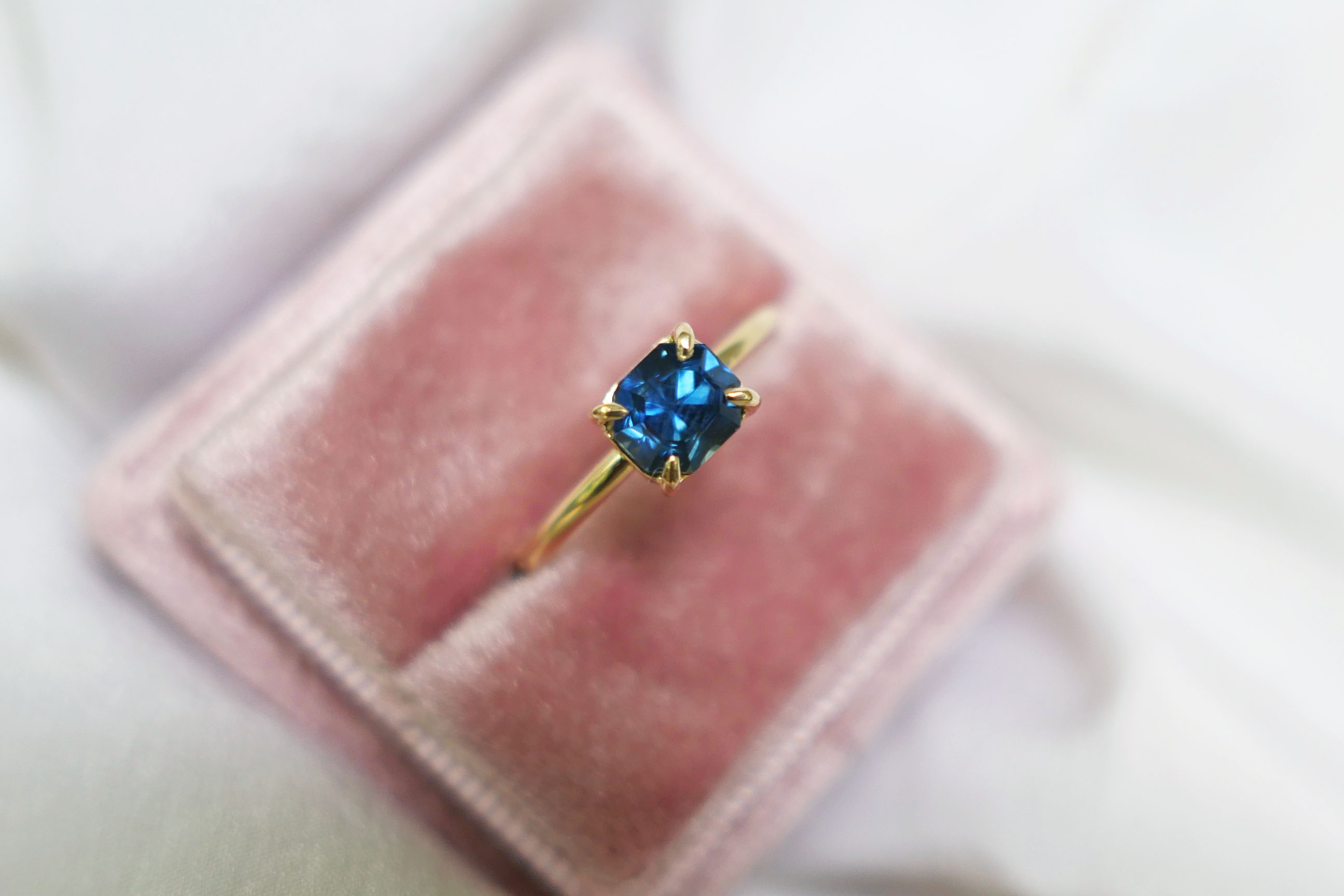 Sapphire Solitaire Stacking Ring